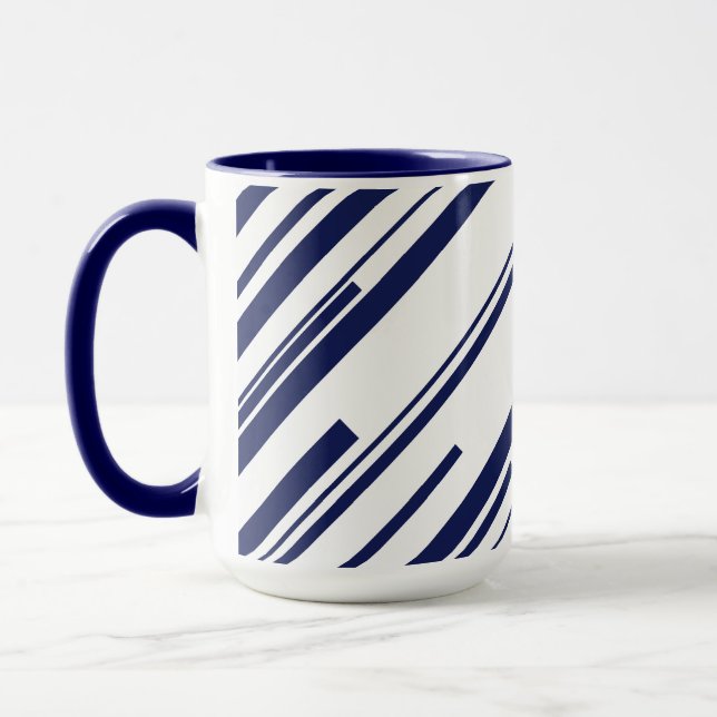 Diagonals in Blue and White Mug (Left)