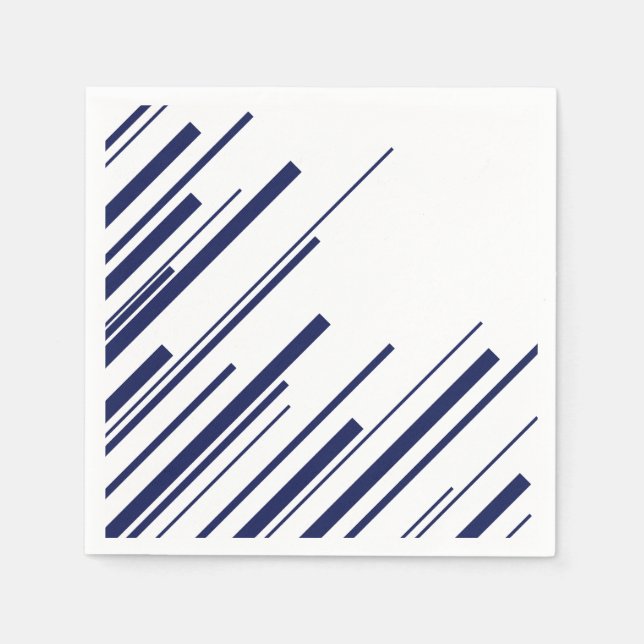 Diagonals in Blue and White Napkin (Front)