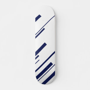 Diagonals in Blue and White Skateboard