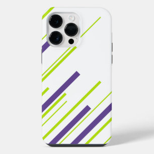 Diagonals in Lime Green and Purple iPhone 14 Pro Max Case