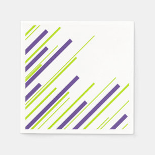 Diagonals in Lime Green and Purple Napkin
