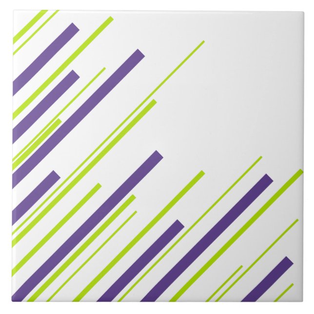 Diagonals in Lime Green and Purple Tile (Front)