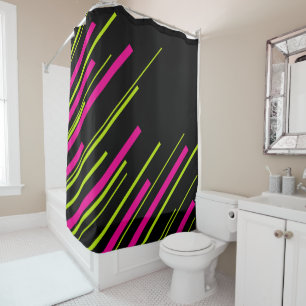 Diagonals in Lime Green, Hot Pink and Black
