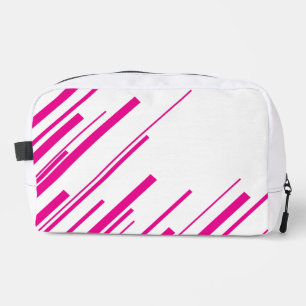 Diagonals in Magenta and White Dopp Kit