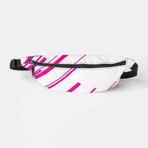 Diagonals in Magenta and White Fanny Pack