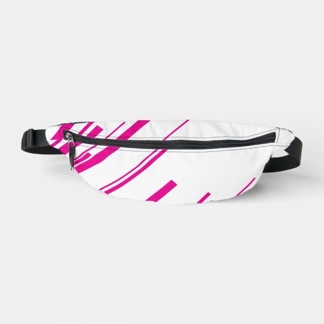Diagonals in Magenta and White Fanny Pack (Front)