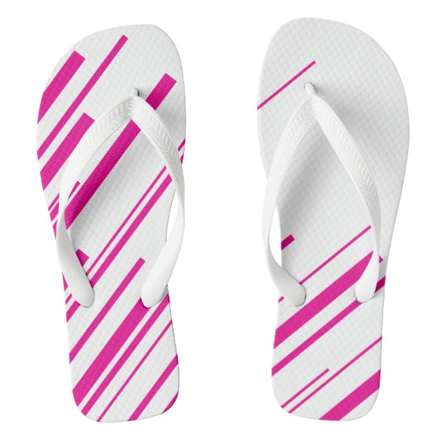 Diagonals in Magenta and White Flip Flops (Footbed)