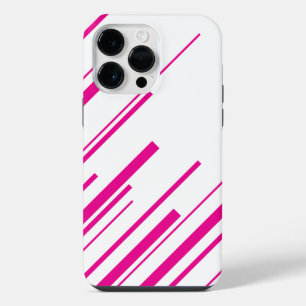Diagonals in Magenta and White iPhone 14 Pro Max Case