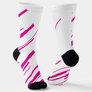 Diagonals in Magenta and White Socks