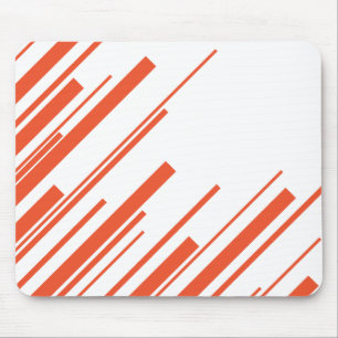Diagonals in Orange and White Mouse Pad