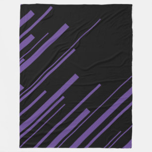 Diagonals in Purple and Black Fleece Blanket