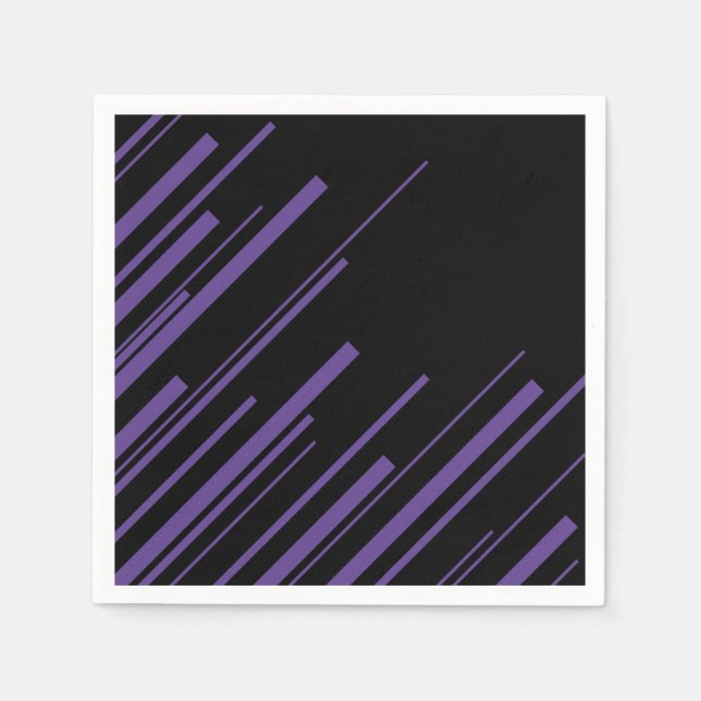 Diagonals in Purple and Black Napkin (Front)