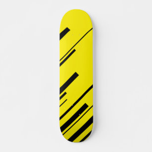 Diagonals in Yellow and Black Skateboard