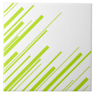Diagonals - Lime Green and White Tile