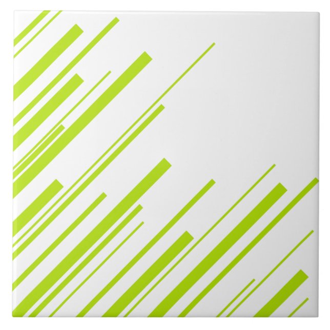 Diagonals - Lime Green and White Tile (Front)