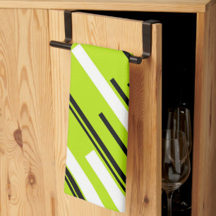 Diagonals - Lime Green Kitchen Towel