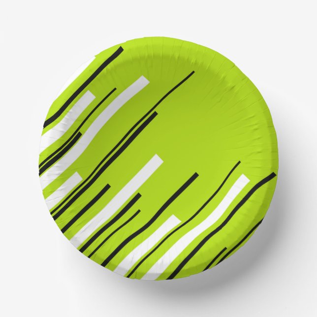 Diagonals - Lime Green Paper Plate (Front)