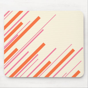 Diagonals - Pink, Orange and Cream Mouse Pad
