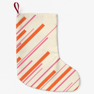 Diagonals - Pink, Orange and Cream Small Christmas Stocking
