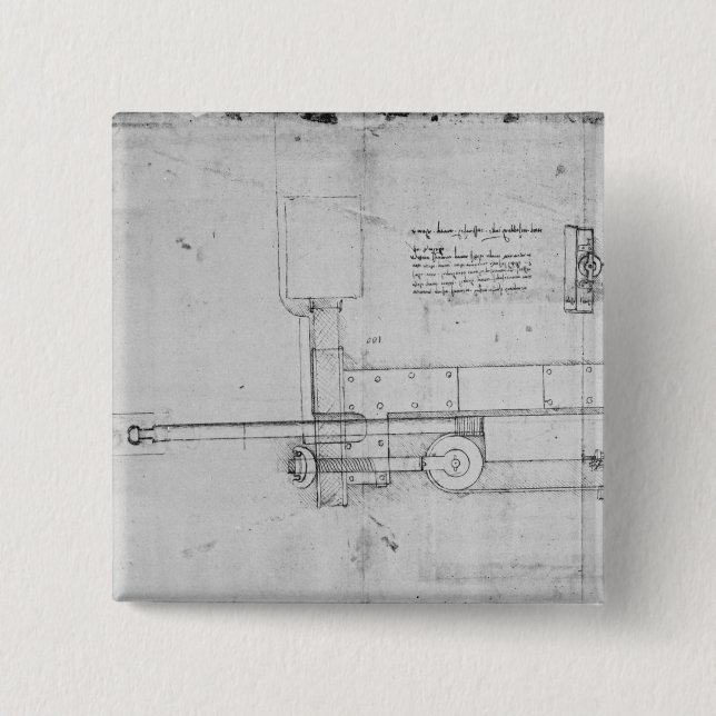 Diagram of a Mechanical Bolt 2 Inch Square Button (Front)