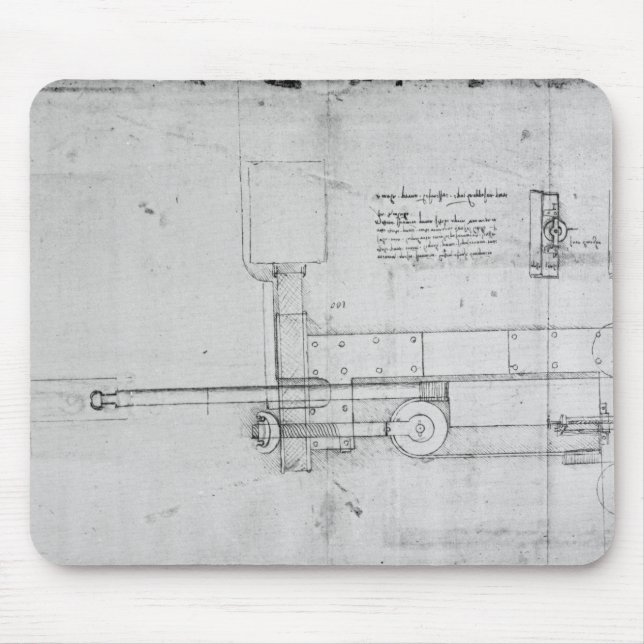 Diagram of a Mechanical Bolt Mouse Pad (Front)