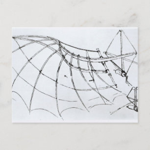 Diagram of a mechanical wing postcard