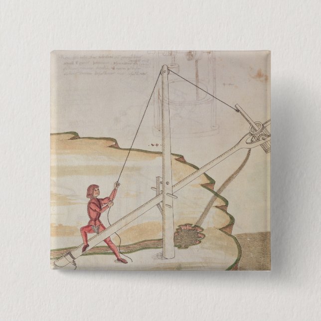 Diagram of a method of supplying water 2 inch square button (Front)