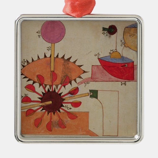 Diagram of a system for pumping water into a metal ornament (Front)