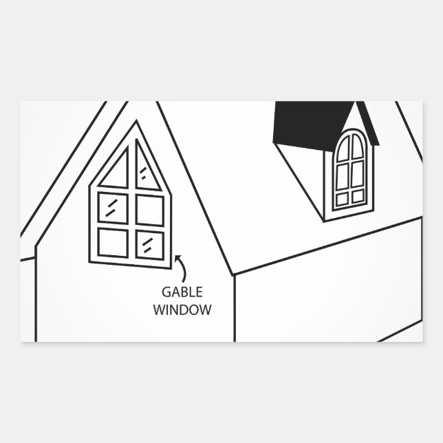 Diagram of dormer and gable window sticker (Front)
