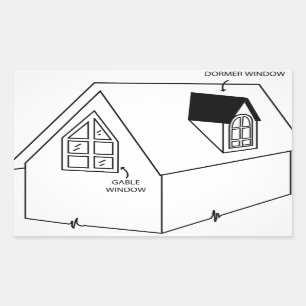 Diagram of dormer and gable window sticker