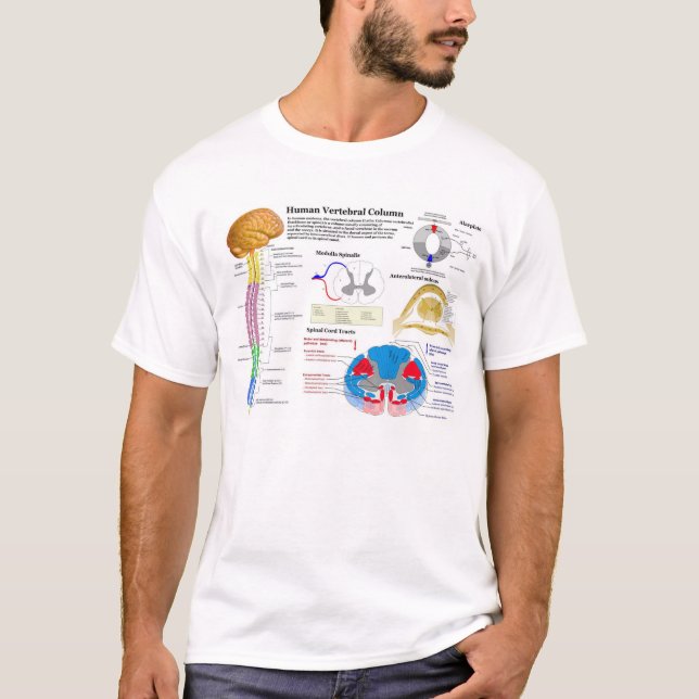 Diagram of the Human Vertebral Column T-Shirt (Front)
