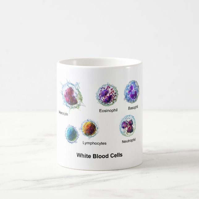 Diagram of White Blood Cells Leukocytes Coffee Mug (Center)