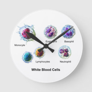 Diagram of White Blood Cells Leukocytes Round Clock