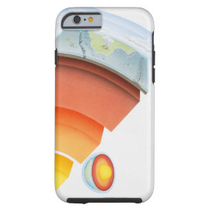 Diagram showing layers of the earth, close-up. tough iPhone 6 case