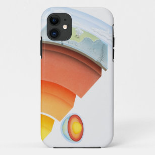 Diagram showing layers of the earth, close-up. iPhone 11 case