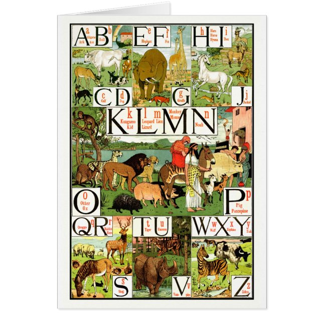 Diagramme d'alphabet d'ABC de Noé en anglais (Devant)
