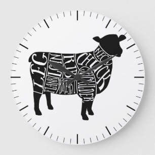 Diagramme de boucherie découpe de viande horloge 