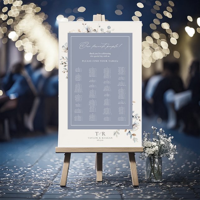 Diagramme de siège Fleur sauvage délicat Dusty Blu (Créateur téléchargé)