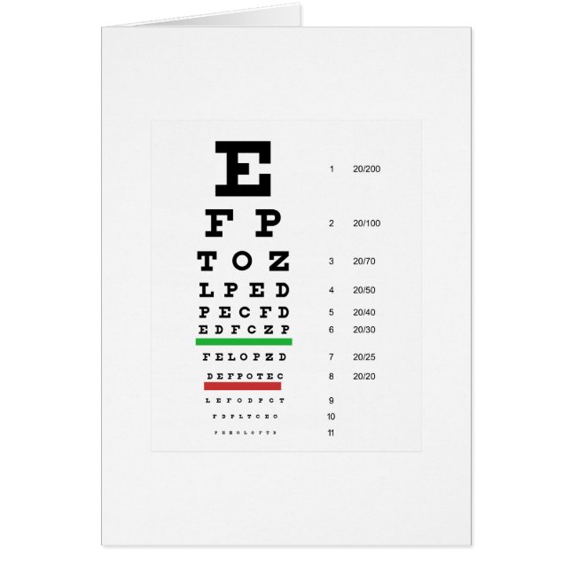 diagramme de vision d'oeil de Snellen pour (Devant)