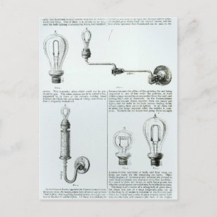 Diagrams of lightbulbs and their brackets postcard