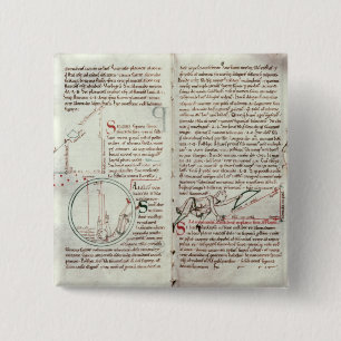 Diagrams of measurements and text (vellum) 2 inch square button