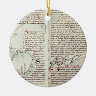Diagrams of measurements and text (vellum) ceramic ornament