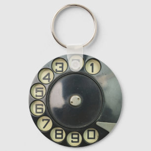 dial disc vintage retro phone number disc rotary keychain