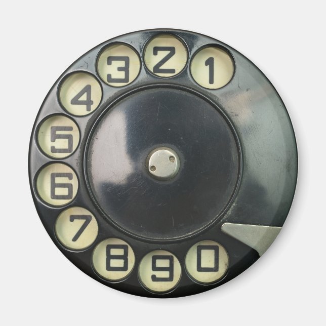 dial disc vintage retro phone number disc rotary magnet (Front)
