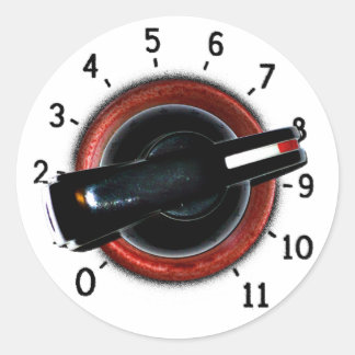 Dial To Eleven Classic Round Sticker