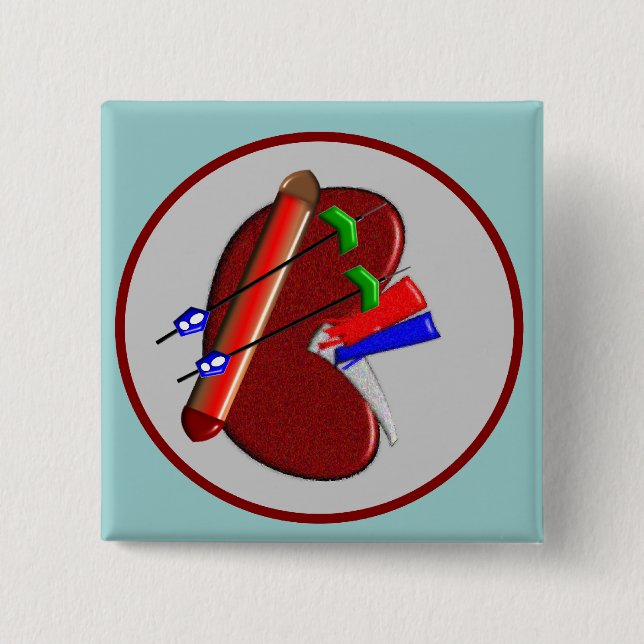 Dialysis  And Kidney Design Gifts 2 Inch Square Button (Front)
