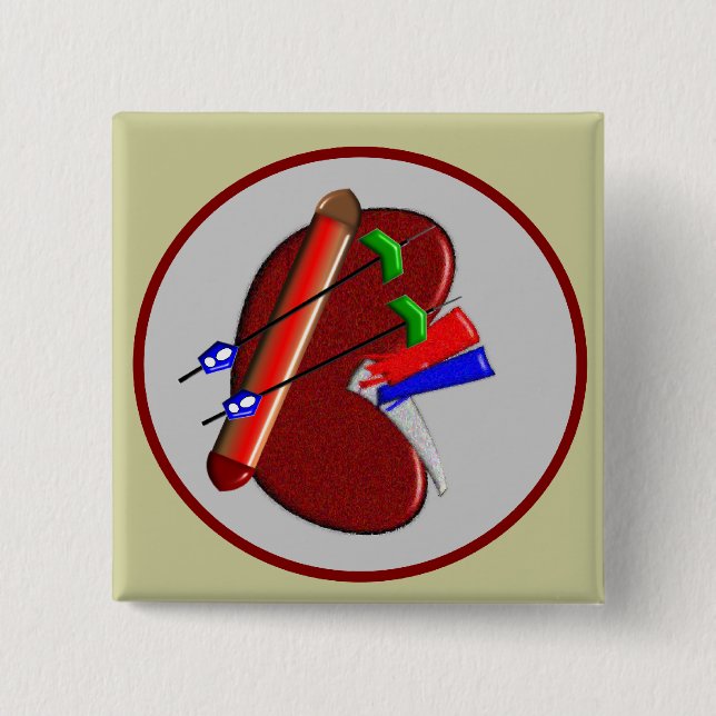 Dialysis  And Kidney Design Gifts 2 Inch Square Button (Front)