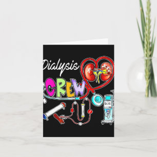 Dialysis Crew Stethoscope Heart Kidney Nephrology Card