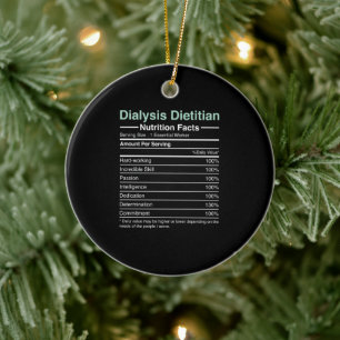 Dialysis Dietician Nutrition Facts - Nephrology Ceramic Ornament
