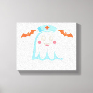 Dialysis Nephrology Nurse Cute Halloween Spooky Es Canvas Print